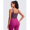 imageCRZ YOGA Butterluxe Womens Square Neck Longline Sports Bra  Workout Crop Tank Tops Padded Yoga Camisole with Built in PadsGrape Thistle Purple