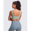 imageCRZ YOGA Butterluxe Womens U Back Sports Bra  Scoop Neck Padded Low Impact Yoga Clothes Workout Crop Top with Built in PadsGreen Palm Court