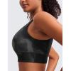 imageCRZ YOGA Butterluxe Womens U Back Sports Bra  Scoop Neck Padded Low Impact Yoga Clothes Workout Crop Top with Built in PadsGrey Tie Dye Flowers
