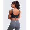 imageCRZ YOGA Butterluxe Womens U Back Sports Bra  Scoop Neck Padded Low Impact Yoga Clothes Workout Crop Top with Built in PadsGrey Tie Dye Flowers