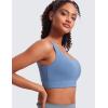 imageCRZ YOGA Butterluxe Womens U Back Sports Bra  Scoop Neck Padded Low Impact Yoga Clothes Workout Crop Top with Built in PadsOasis Blue