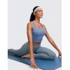 imageCRZ YOGA Butterluxe Womens YBack Racerback Longline Sports Bra  Padded Scoop Neck Workout Crop Tank Top with Built in PadsOasis Blue