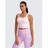imageCRZ YOGA Butterluxe Womens YBack Racerback Longline Sports Bra  Padded Scoop Neck Workout Crop Tank Top with Built in PadsStrawberry Pink
