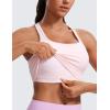 imageCRZ YOGA Butterluxe Womens YBack Racerback Longline Sports Bra  Padded Scoop Neck Workout Crop Tank Top with Built in PadsStrawberry Pink