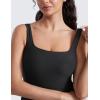 imageCRZ YOGA Cloudweight Double Lined Square Neck Midi Dresses for Women Casual Summer Sleeveless Outfits with Side PocketsBlack