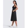 imageCRZ YOGA Cloudweight Double Lined Square Neck Midi Dresses for Women Casual Summer Sleeveless Outfits with Side PocketsBlack