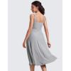 imageCRZ YOGA Cloudweight Double Lined Square Neck Midi Dresses for Women Casual Summer Sleeveless Outfits with Side PocketsSilver Gray