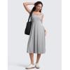 imageCRZ YOGA Cloudweight Double Lined Square Neck Midi Dresses for Women Casual Summer Sleeveless Outfits with Side PocketsSilver Gray
