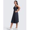 imageCRZ YOGA Cloudweight Double Lined Square Neck Midi Dresses for Women Casual Summer Sleeveless Outfits with Side PocketsTrue Navy