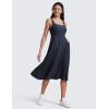 imageCRZ YOGA Cloudweight Double Lined Square Neck Midi Dresses for Women Casual Summer Sleeveless Outfits with Side PocketsTrue Navy