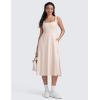 imageCRZ YOGA Cloudweight Double Lined Square Neck Midi Dresses for Women Casual Summer Sleeveless Outfits with Side PocketsWhite Opal