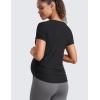 imageCRZ YOGA Cloudweight Maternity Shirts for Women Pregnancy Short Sleeve Side Ruched Tops Soft Workout Casual Athletic TShirtBlack