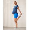imageCRZ YOGA Cloudweight Maternity Shirts for Women Pregnancy Short Sleeve Side Ruched Tops Soft Workout Casual Athletic TShirtPitch Blue
