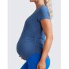 imageCRZ YOGA Cloudweight Maternity Shirts for Women Pregnancy Short Sleeve Side Ruched Tops Soft Workout Casual Athletic TShirtPitch Blue