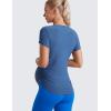 imageCRZ YOGA Cloudweight Maternity Shirts for Women Pregnancy Short Sleeve Side Ruched Tops Soft Workout Casual Athletic TShirtPitch Blue