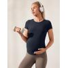 imageCRZ YOGA Cloudweight Maternity Shirts for Women Pregnancy Short Sleeve Side Ruched Tops Soft Workout Casual Athletic TShirtTrue Navy
