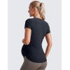imageCRZ YOGA Cloudweight Maternity Shirts for Women Pregnancy Short Sleeve Side Ruched Tops Soft Workout Casual Athletic TShirtTrue Navy