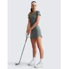 imageCRZ YOGA Dolphin Golf Skirts for Women A Line High Waisted Casual Athletic Mini Tennis Pickleball Skort with Zipper PocketGrey Sage