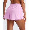 imageCRZ YOGA Double Layer Running Shorts for Women 3quot High Waisted 2 in 1 for Athletic Tennis Workout with Zip PocketsVita Pink
