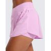 imageCRZ YOGA Double Layer Running Shorts for Women 3quot High Waisted 2 in 1 for Athletic Tennis Workout with Zip PocketsVita Pink