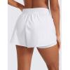 imageCRZ YOGA Double Layer Running Shorts for Women 3quot High Waisted 2 in 1 for Athletic Tennis Workout with Zip PocketsWhite