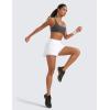 imageCRZ YOGA Double Layer Running Shorts for Women 3quot High Waisted 2 in 1 for Athletic Tennis Workout with Zip PocketsWhite