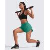 imageCRZ YOGA High Waisted Dolphin Athletic Running Shorts for Women 3quot High Split Comfy Mesh Liner for Gym Workout TrackCascadia Green