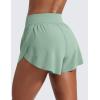 imageCRZ YOGA High Waisted Dolphin Athletic Running Shorts for Women 3quot High Split Comfy Mesh Liner for Gym Workout TrackGreen Palm Court