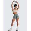 imageCRZ YOGA High Waisted Dolphin Athletic Running Shorts for Women 3quot High Split Comfy Mesh Liner for Gym Workout TrackGrey Sage