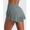 imageCRZ YOGA High Waisted Dolphin Athletic Running Shorts for Women 3quot High Split Comfy Mesh Liner for Gym Workout TrackGrey Sage