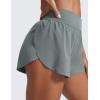 imageCRZ YOGA High Waisted Dolphin Athletic Running Shorts for Women 3quot High Split Comfy Mesh Liner for Gym Workout TrackGrey Sage