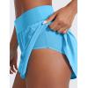 imageCRZ YOGA High Waisted Dolphin Athletic Running Shorts for Women 3quot High Split Comfy Mesh Liner for Gym Workout TrackKayak Blue