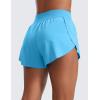 imageCRZ YOGA High Waisted Dolphin Athletic Running Shorts for Women 3quot High Split Comfy Mesh Liner for Gym Workout TrackKayak Blue