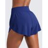 imageCRZ YOGA High Waisted Dolphin Athletic Running Shorts for Women 3quot High Split Comfy Mesh Liner for Gym Workout TrackLarkspur Blue