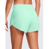 imageCRZ YOGA High Waisted Dolphin Athletic Running Shorts for Women 3quot High Split Comfy Mesh Liner for Gym Workout TrackMint Moment