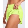 imageCRZ YOGA High Waisted Dolphin Athletic Running Shorts for Women 3quot High Split Comfy Mesh Liner for Gym Workout TrackNeon Yellow