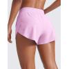 imageCRZ YOGA High Waisted Dolphin Athletic Running Shorts for Women 3quot High Split Comfy Mesh Liner for Gym Workout TrackVita Pink