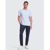 imageCRZ YOGA Mens Cloud Jersey Lightweight Sweatpants 30quot Workout Casual Lounge Open Bottom Pants with Zipper PocketsNavy