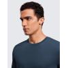 imageCRZ YOGA Mens Cotton Polyester Short Sleeve TShirt Classic Fit Casual Workout Tops Soft Premium TeeNautical Navy Blue
