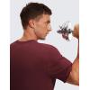 imageCRZ YOGA Mens Cotton Polyester Short Sleeve TShirt Classic Fit Casual Workout Tops Soft Premium TeeRed Merlot