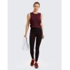 imageCRZ YOGA Pima Cotton Cropped Workout Tank Tops for Women  Sleeveless Sports Athletic Yoga Running Gym Crop ShirtsDeep Armholeberry Heather