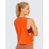 imageCRZ YOGA Pima Cotton Cropped Workout Tank Tops for Women  Sleeveless Sports Athletic Yoga Running Gym Crop ShirtsDeep Armholecoral