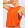 imageCRZ YOGA Pima Cotton Cropped Workout Tank Tops for Women  Sleeveless Sports Athletic Yoga Running Gym Crop ShirtsDeep Armholecoral