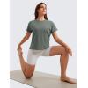 imageCRZ YOGA Pima Cotton Short Sleeve Workout Tops for Women Loose Basic TShirts Athletic Gym Casual ShirtsGrey Sage