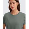 imageCRZ YOGA Pima Cotton Short Sleeve Workout Tops for Women Loose Basic TShirts Athletic Gym Casual ShirtsGrey Sage