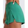 imageCRZ YOGA Running Shorts for Women High Waisted V Split for Gym Workout Athletic Track with Liner Breathable Quick DryCascadia Green