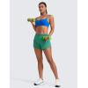 imageCRZ YOGA Running Shorts for Women High Waisted V Split for Gym Workout Athletic Track with Liner Breathable Quick DryCascadia Green