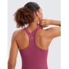 imageCRZ YOGA Seamless Ribbed Womens Tank Top Racerback Camisoles with Built in Bra Padded Scoop Neck Athletic Workout Slim CamiWashed Mauve