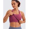 imageCRZ YOGA Seamless Ribbed Womens Tank Top Racerback Camisoles with Built in Bra Padded Scoop Neck Athletic Workout Slim CamiWashed Mauve