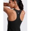 imageCRZ YOGA Seamless Womens Breathable Workout Tank Tops Racerback High Neck Sleeveless Running Athletic ShirtsBlack